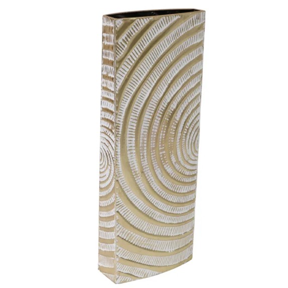 ΜΕΤΑΛΛΙΚΟ ΒΑΖΟ ΧΡΥΣΟ/ΛΕΥΚΟ - 22.9x10.8x59.7cm 4/KIB – Δημιουργεί αίσθηση πολυτέλειας χωρίς κόπο | iroots.gr