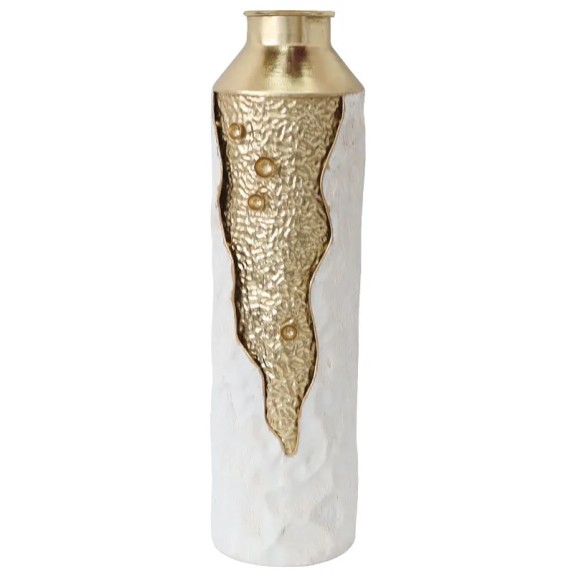 ΜΕΤΑΛΛΙΚΟ ΒΑΖΟ ΧΡΥΣΟ/ΛΕΥΚΟ - Φ17.8x65.4cm 4/KIB – Δίνει premium χαρακτήρα στο περιβάλλον | iroots.gr