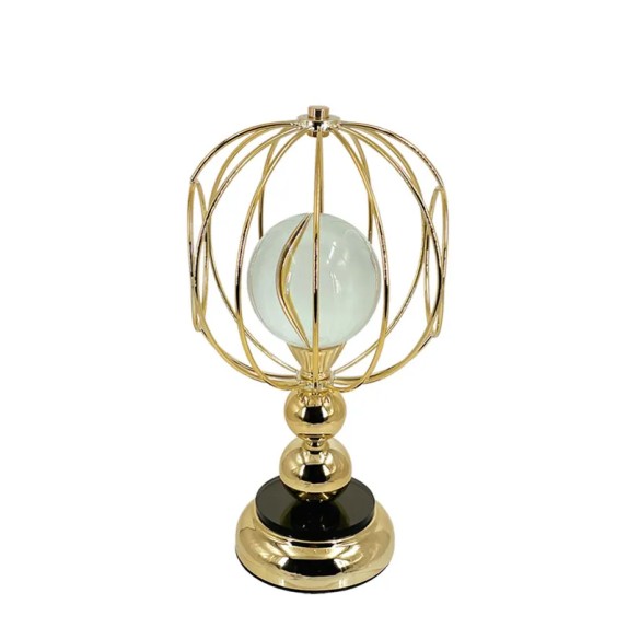 ΔΙΑΚΟΣΜΗΤΙΚΟ ΜΕΤΑΛΛΙΚΟ ΧΡΥΣΟ/ΜΑΥΡΟ ΣΦΑΙΡΑ ΜΕΓΑΛΟ ΜΕ ΓΥΑΛΙ - Φ20x36cm 6/ΚΙΒ – Δημιουργεί αίσθηση πολυτέλειας χωρίς κόπο | iroots.