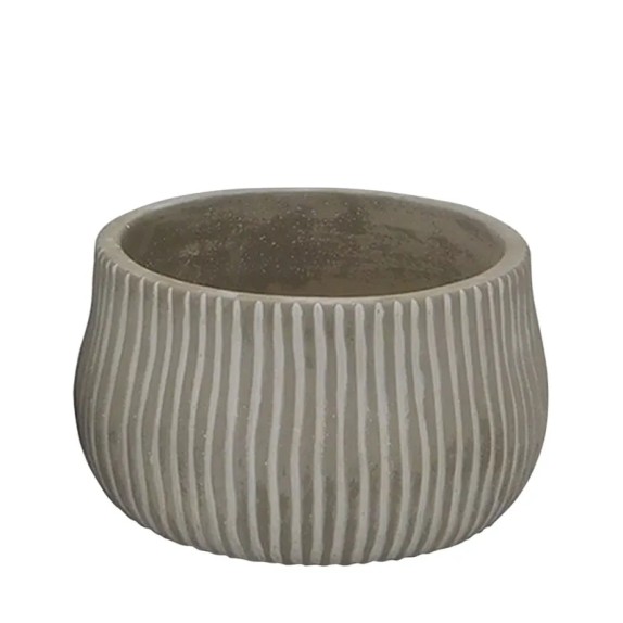 ΚΑΣΠΩ ΣΤΡΟΓΓΥΛΟ ΓΚΡΙ ΜΙΚΡΟ ΚΑΘΕΤΕΣ ΓΡΑΜΜΕΣ ΧΑΜΗΛΟ Φ16.5x9cm 12/ΚΙΒ – Αναβαθμίζει άμεσα τον χώρο σου | iroots.gr