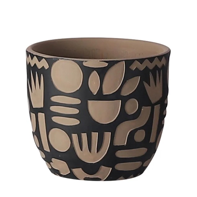 ΚΑΣΠΩ ΜΕΓΑΛΟ ΤΕΡΑΚΟΤΑ/ΜΑΥΡΟ ΑΝΑΓΛΥΦΑ ΣΧΗΜΑΤΑ - Φ17x15cm 12/ΚΙΒ – Ταιριάζει σε κάθε μοντέρνο ή επαγγελματικό χώρο | iroots.gr