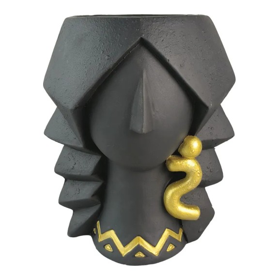 ΚΑΣΠΩ ΠΡΟΣΩΠΟ ΜΕΓΑΛΟ ΜΑΥΡΟ ME ΣΚΟΥΛΑΡΙΚIA ΧΡΥΣA S - 21x19x26cm 1/4ΚΙΒ – Αναβαθμίζει άμεσα τον χώρο σου | iroots.gr