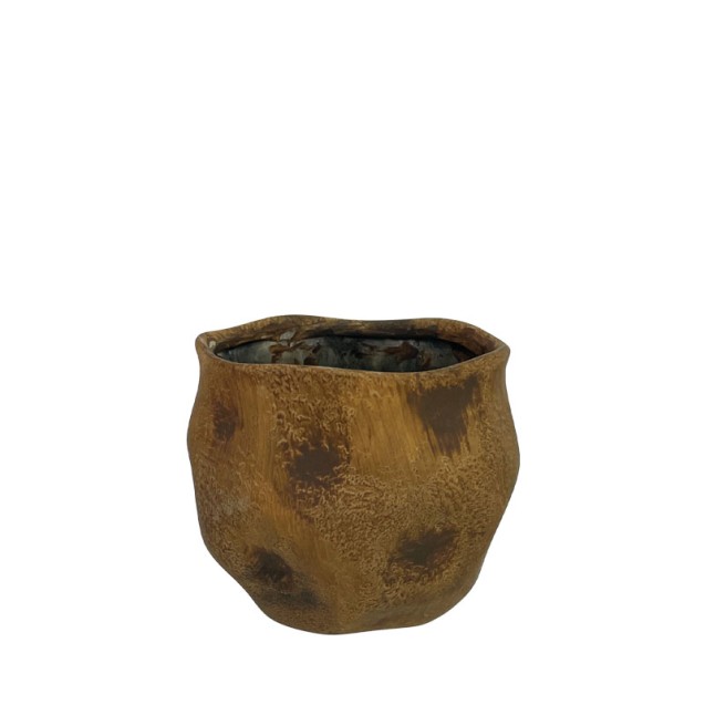 ΚΑΣΠΩ ΣΤΡΟΓΓΥΛΟ ΚΑΦΕ ΠΟΥΓΚΙ ΜΕ ΒΑΘΟΥΛΩΜΑΤΑ ΜΙΚΡΟ - Φ12.5x11cm 1/24ΚΙΒ – Ταιριάζει σε κάθε μοντέρνο ή επαγγελματικό χώρο | iroots