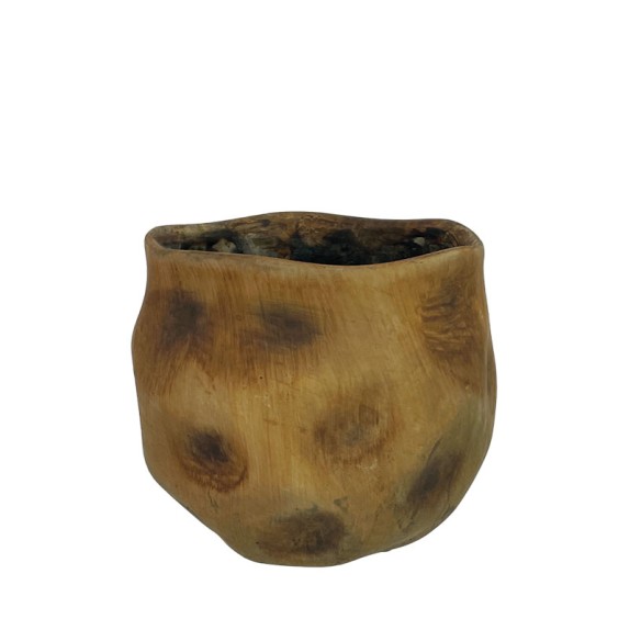 ΚΑΣΠΩ ΣΤΡΟΓΓΥΛΟ ΚΑΦΕ ΠΟΥΓΚΙ ΜΕ ΒΑΘΟΥΛΩΜΑΤΑ ΜΕΣΑΙΟ - Φ14x12.5cm 1/18ΚΙΒ – Ταιριάζει σε κάθε μοντέρνο ή επαγγελματικό χώρο | iroot