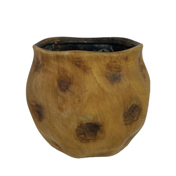 ΚΑΣΠΩ ΣΤΡΟΓΓΥΛΟ ΚΑΦΕ ΠΟΥΓΚΙ ΜΕ ΒΑΘΟΥΛΩΜΑΤΑ ΜΕΓΑΛΟ - Φ16x14cm 1/12ΚΙΒ – Δίνει premium χαρακτήρα στο περιβάλλον | iroots.gr