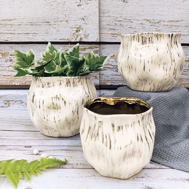 ΚΑΣΠΩ ΣΤΡΟΓΓΥΛΟ ΕΚΡΟΥ/ΧΡΥΣΟ ΥΑΛΩΜΕΝΟ ΠΟΥΓΚΙ ΜΕ ΒΑΘΟΥΛΩΜΑΤΑ ΜΙΚΡΟ - Φ12.5x11cm 1/24ΚΙΒ – Δημιουργεί αίσθηση πολυτέλειας χωρίς κόπ