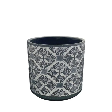 ΚΑΣΠΩ ΓΚΡΙ/ΛΕΥΚΟ ΣΤΡΟΓΓΥΛΟ MOTIBO ΑΝΘΗ ΜΕΣΑΙΟ - Φ15x14.5cm 1/12ΚΙΒ – Δημιουργεί αίσθηση πολυτέλειας χωρίς κόπο | iroots.gr