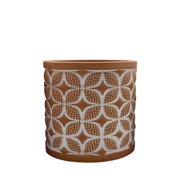 ΚΑΣΠΩ ΚΕΡΑΜΙΔΙ/ΛΕΥΚΟ ΣΤΡΟΓΓΥΛΟ MOTIBO ΚΕΝΤΗΜΑ ΜΕΣΑΙΟ - Φ15x14.5cm 1/12ΚΙΒ – Προσφέρει μοναδική αισθητική | iroots.gr