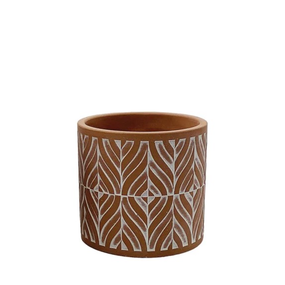 ΚΑΣΠΩ ΚΕΡΑΜΙΔΙ/ΛΕΥΚΟ ΣΤΡΟΓΓΥΛΟ MOTIBO ΣΧΗΜΑΤΑ ΜΙΚΡΟ - Φ13x12.5cm 1/18ΚΙΒ – Προσφέρει μοναδική αισθητική | iroots.gr