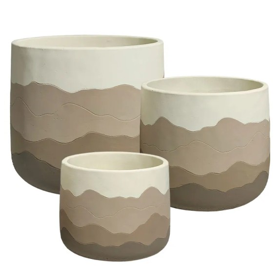 ΚΑΣΠΩ ΣΕΤ/3 ΣΤΡΟΓΓΥΛΟ ΚΑΦΕ ΟΜΠΡΕ ΒΟΥΝΑ ΜΟΤΙΒΟ - L:Φ29x25, M:Φ25x21, S:Φ20x17cm 1/ΚΙΒ – Ταιριάζει σε κάθε μοντέρνο ή επαγγελματικ