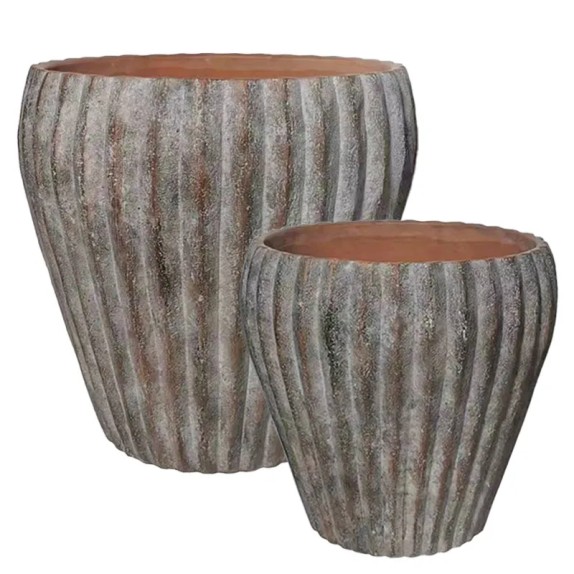 ΚΑΣΠΩ ΣΕΤ/2 ΣΤΡΟΓΓΥΛΟ ΓΚΡΙ/ΚΑΦΕ ΚΩΝΙΚΟ ΑΥΛΑΚΩΤΟ - L:Φ34.5x34.2, S:Φ28.2x28cm 1/ΚΙΒ – Δημιουργεί αίσθηση πολυτέλειας χωρίς κόπο |