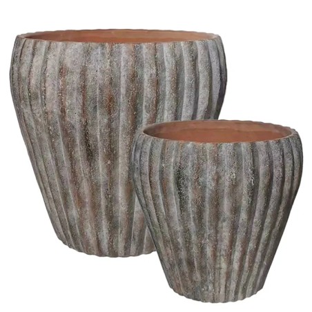 ΚΑΣΠΩ ΣΕΤ/2 ΣΤΡΟΓΓΥΛΟ ΓΚΡΙ/ΚΑΦΕ ΚΩΝΙΚΟ ΑΥΛΑΚΩΤΟ - L:Φ34.5x34.2, S:Φ28.2x28cm 1/ΚΙΒ – Δημιουργεί αίσθηση πολυτέλειας χωρίς κόπο |