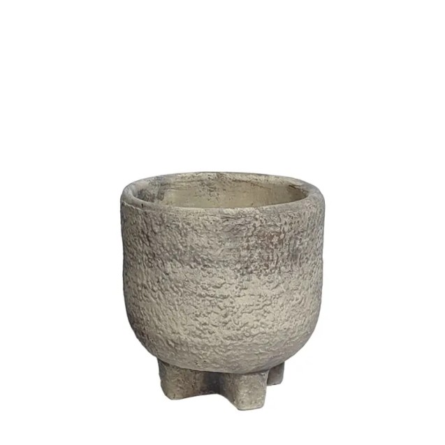 ΚΑΣΠΩ ΣΤΡΟΓΓΥΛΟ ΓΚΡΙ ΣΚΟΥΡΙΑΣ ΜΕ ΠΟΔΙΑ - Φ12.5x14cm 2/18ΚΙΒ – Δημιουργεί αίσθηση πολυτέλειας χωρίς κόπο | iroots.gr