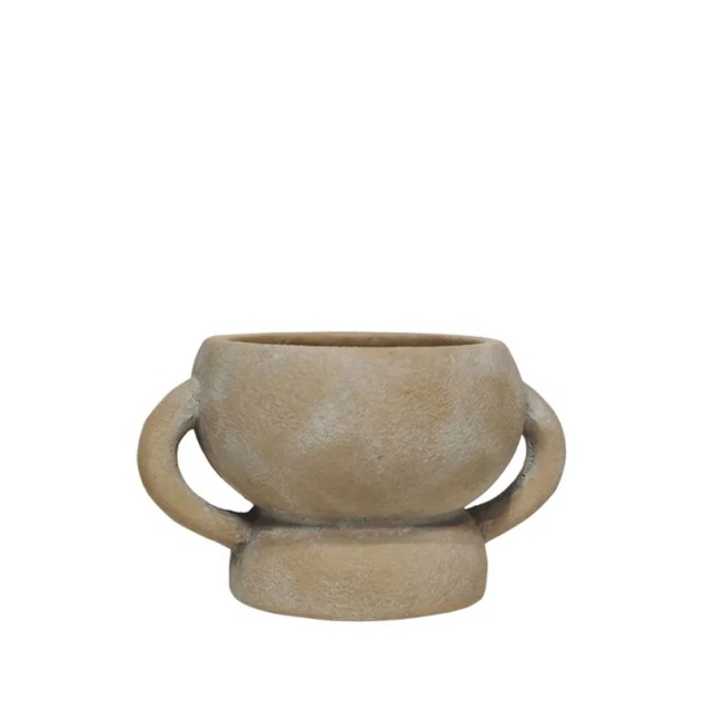 ΚΑΣΠΩ ΣΤΡΟΓΓΥΛΟ ΚΑΦΕ ΠΑΛΑΙΩΜΕΝΟ ME ΧΕΡΟΥΛΙΑ & ΒΑΣΗ - 14x8.6cm 2/24ΚΙΒ – Ταιριάζει σε κάθε μοντέρνο ή επαγγελματικό χώρο | iroots