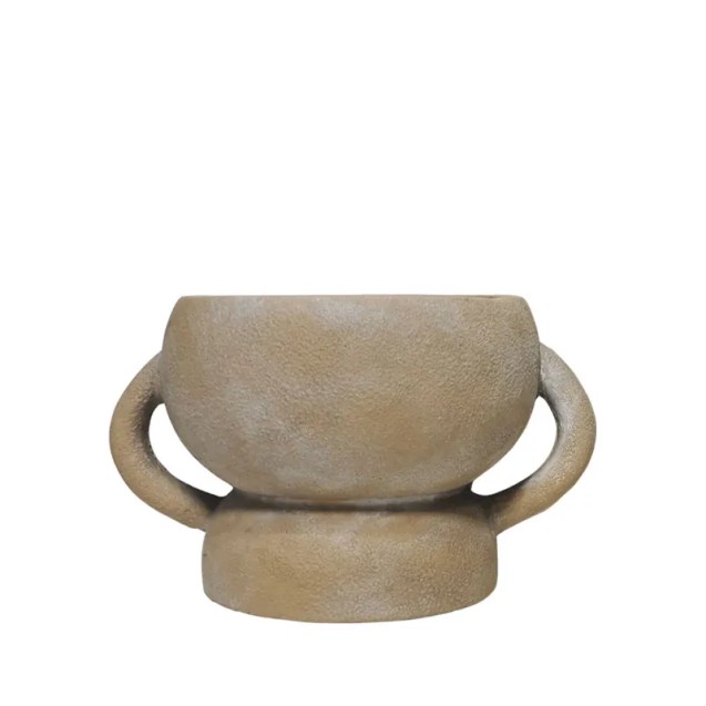 ΚΑΣΠΩ ΣΤΡΟΓΓΥΛΟ ΚΑΦΕ ΠΑΛΑΙΩΜΕΝΟ ME ΧΕΡΟΥΛΙΑ & ΒΑΣΗ - 17x10.4cm 12/ΚΙΒ – Προσφέρει μοναδική αισθητική | iroots.gr