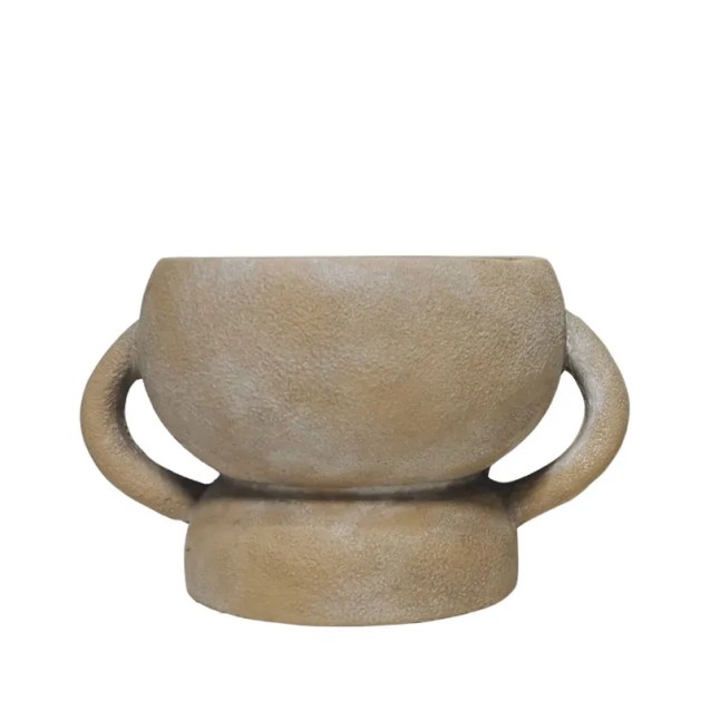 ΚΑΣΠΩ ΣΤΡΟΓΓΥΛΟ ΚΑΦΕ ΠΑΛΑΙΩΜΕΝΟ ME ΧΕΡΟΥΛΙΑ & ΒΑΣΗ - 20x12.5cm 8/ΚΙΒ – Δημιουργεί αίσθηση πολυτέλειας χωρίς κόπο | iroots.gr