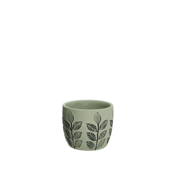 ΚΑΣΠΩ ΣΤΡΟΓΓΥΛΟ ΛΑΔΙ/ΜΑΥΡΟ ΣΧΕΔΙΑ ΦΥΛΛΩΝ - Φ10x9cm 2/36ΚΙΒ – Αναβαθμίζει άμεσα τον χώρο σου | iroots.gr