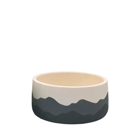 ΚΑΣΠΩ ΣΤΡΟΓΓΥΛΟ ΧΑΜΗΛΟ ΓΚΡΙ ΟΜΠΡΕ ΜΟΤΙΒΟ ΒΟΥΝΑ - Φ15.3x7.4cm 2/16ΚΙΒ – Δημιουργεί αίσθηση πολυτέλειας χωρίς κόπο | iroots.gr