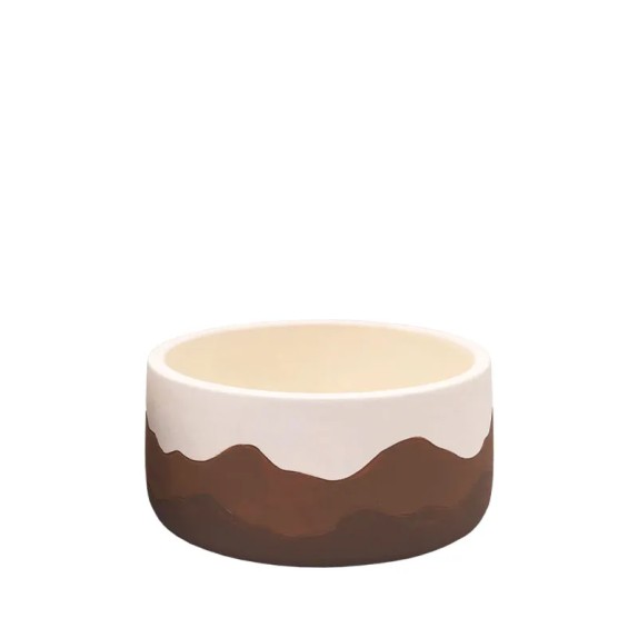 ΚΑΣΠΩ ΣΤΡΟΓΓΥΛΟ ΧΑΜΗΛΟ ΚΑΦΕ ΟΜΠΡΕ ΜΟΤΙΒΟ ΒΟΥΝΑ - Φ15.3x7.4cm 2/16ΚΙΒ – Ταιριάζει σε κάθε μοντέρνο ή επαγγελματικό χώρο | iroots.