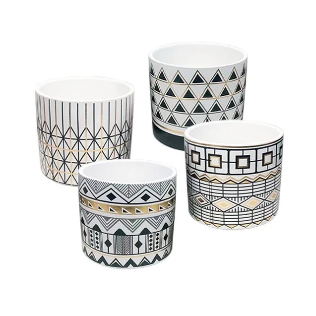 ΚΑΣΠΩ ΜΙΚΡΟ (4 ΣΧΕΔΙΑ ASS) ΨΗΦ. ΕΚΤΥΠΩΣΗ ΜΑΥΡΑ/ΧΡΥΣΑ ΓΕΩΜΕΤΡΙΚΑ ΜΟΤΙΒΑ - Φ11.5x10.5cm 4/48ΚΙΒ – Δίνει premium χαρακτήρα στο περι