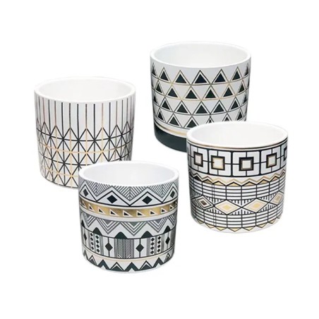 ΚΑΣΠΩ ΜΙΚΡΟ (4 ΣΧΕΔΙΑ ASS) ΨΗΦ. ΕΚΤΥΠΩΣΗ ΜΑΥΡΑ/ΧΡΥΣΑ ΓΕΩΜΕΤΡΙΚΑ ΜΟΤΙΒΑ - Φ11.5x10.5cm 4/48ΚΙΒ – Δίνει premium χαρακτήρα στο περι