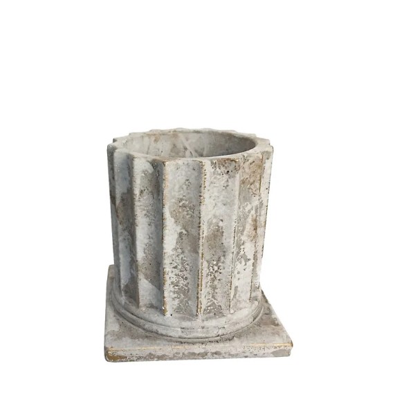 ΚΑΣΠΩ ΣΤΡΟΓΓΥΛΟ ΛΕΥΚΟ/ΧΡΥΣΟ ΠΑΛΑΙΩΜΕΝΟ ΒΑΣΗ ΚΙΟΝΑ ΜΕΣΑΙΟ - Φ14x15cm 1/12KIB – Δημιουργεί αίσθηση πολυτέλειας χωρίς κόπο | iroots