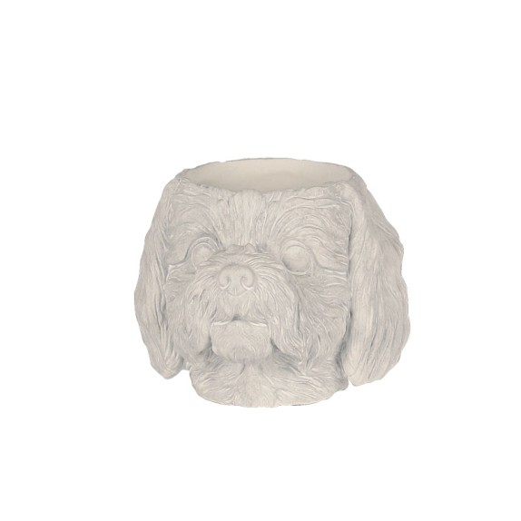 ΚΑΣΠΩ ΤΣΙΜΕΝΤΕΝΙΟ ΛΕΥΚΟ ΚΕΦΑΛΙ ΣΚΥΛΟΥ - 20.5x19x16cm 1/6ΚΙΒ – Προσφέρει μοναδική αισθητική | iroots.gr