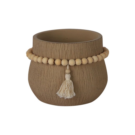 ΚΑΣΠΩ ΤΣΙΜΕΝΤΕΝΙΟ ΚΑΦΕ ΣΤΡΟΓΓΥΛΟ ΧΑΝΤΡΑ ΚΟΜΠΟΛΟΪ Φ20.5x16cm - 1/6ΚΙΒ – Προσφέρει μοναδική αισθητική | iroots.gr