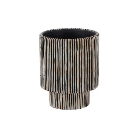 ΚΑΣΠΩ ΤΣΙΜΕΝΤΕΝΙΟ ΜΠΕΖ-ΜΑΥΡΟ ΣΤΡΟΓΓΥΛΟ ΓΡΑΜΜΩΤΟ ΜΕ ΒΑΣΗ Φ17.5x22cm - 1/4ΚΙΒ – Αναβαθμίζει άμεσα τον χώρο σου | iroots.gr