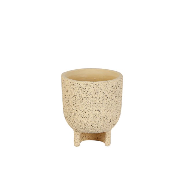 ΚΑΣΠΩ ΤΣΙΜΕΝΤΕΝΙΟ ΜΠΕΖ ΣΤΡΟΓΓΥΛΟ ΖΑΓΡΕ ΜΕ ΒΑΣΗ Φ14x16.5cm - 1/12ΚΙΒ – Δίνει premium χαρακτήρα στο περιβάλλον | iroots.gr