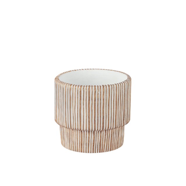 ΚΑΣΠΩ ΤΣΙΜΕΝΤΕΝΙΟ ΜΠΕΖ-ΛΕΥΚΟ ΣΤΡΟΓΓΥΛΟ ΓΡΑΜΜΩΤΟ Φ17.5x16cm - 1/6ΚΙΒ – Ταιριάζει σε κάθε μοντέρνο ή επαγγελματικό χώρο | iroots.g