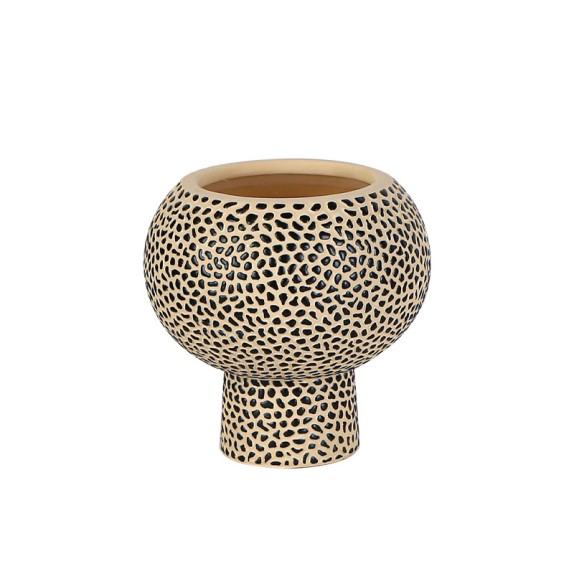 ΚΑΣΠΩ ΜΕΓΑΛΟ ΜΠΕΖ-ΜΑΥΡΟ ΣΦΑΙΡΙΚΟ ΠΟΥΑ ΜΕ ΒΑΣΗ Φ20x20cm - 1/6ΚΙΒ – Δίνει premium χαρακτήρα στο περιβάλλον | iroots.gr