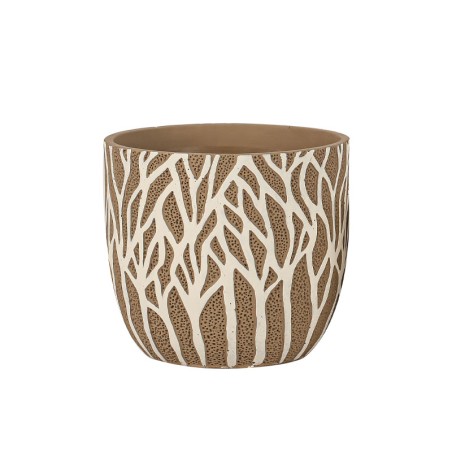 ΚΑΣΠΩ ΤΣΙΜΕΝΤΕΝΙΟ ΚΑΦΕ-ΛΕΥΚΟ ΣΤΡΟΓΓΥΛΟ ΚΛΑΔΙΑ ΔΕΝΤΡΑ Φ22x20cm - 1/4ΚΙΒ – Δημιουργεί αίσθηση πολυτέλειας χωρίς κόπο | iroots.gr