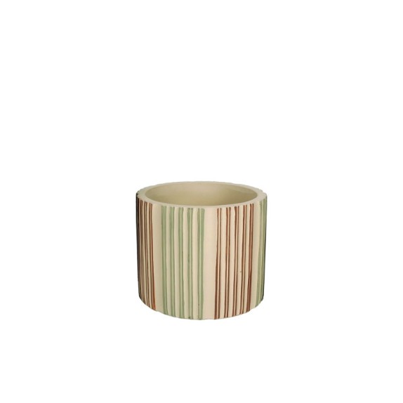 ΚΑΣΠΩ ΤΣΙΜΕΝΤΕΝΙΟ ΜΠΕΖ ΚΑΘΕΤΕΣ ΓΡΑΜΜΕΣ ΠΡΑΣΙΝΕΣ/ΚΟΚΚΙΝΕΣ - Φ12.5x11cm 18/18ΚΙΒ – Ταιριάζει σε κάθε μοντέρνο ή επαγγελματικό χώρο