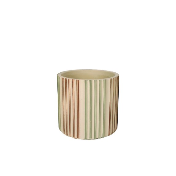 ΚΑΣΠΩ ΤΣΙΜΕΝΤΕΝΙΟ ΜΠΕΖ ΚΑΘΕΤΕΣ ΓΡΑΜΜΕΣ ΠΑΡΑΣΙΝΕΣ/ΚΟΚΚΙΝΕΣ - Φ14x13cm 12/12ΚΙΒ – Δημιουργεί αίσθηση πολυτέλειας χωρίς κόπο | iroo