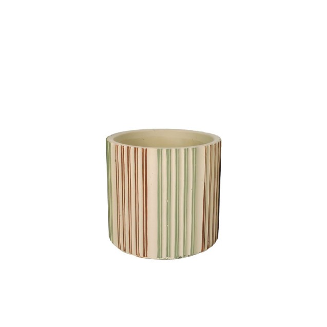 ΚΑΣΠΩ ΤΣΙΜΕΝΤΕΝΙΟ ΜΠΕΖ ΚΑΘΕΤΕΣ ΓΡΑΜΜΕΣ ΠΑΡΑΣΙΝΕΣ/ΚΟΚΚΙΝΕΣ - Φ14x13cm 12/12ΚΙΒ – Δημιουργεί αίσθηση πολυτέλειας χωρίς κόπο | iroo