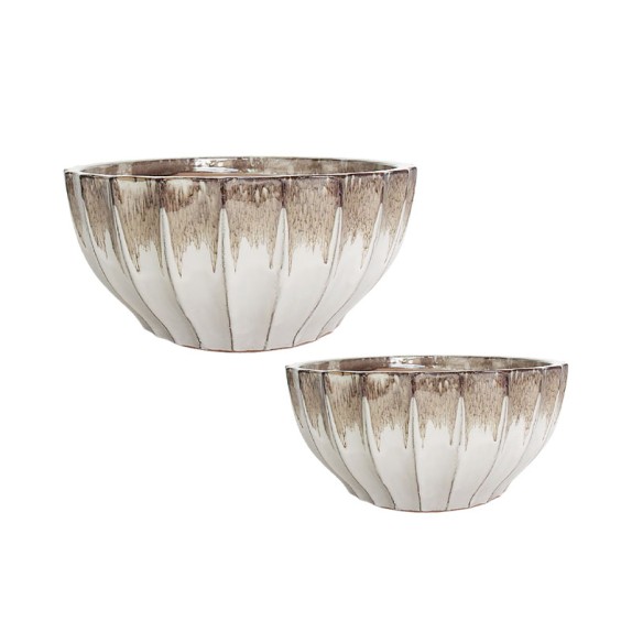 ΣΕΤ/2 ΚΑΣΠΩ-ΜΠΟΛ ΠΗΛΙΝΑ ΜΠΕΖ ΟΒΑΛ ΜΕ ΡΑΒΔΩΣΕΙΣ - S:Φ25.5x12.5, M:Φ31x15.5 2/KIB – Προσφέρει μοναδική αισθητική | iroots.gr