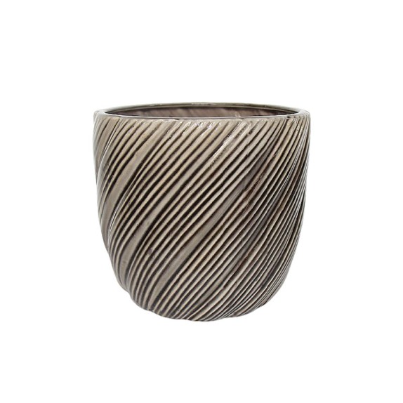 ΚΑΣΠΩ ΠΗΛΙΝΟ ΚΑΦΕ ΚΥΛΙΝΡΙΔΚΟ ΜΕ ΠΛΑΓΙΕΣ ΓΡΑΜΜΕΣ - Φ23x21cm 4/ΚΙΒ – Δίνει premium χαρακτήρα στο περιβάλλον | iroots.gr