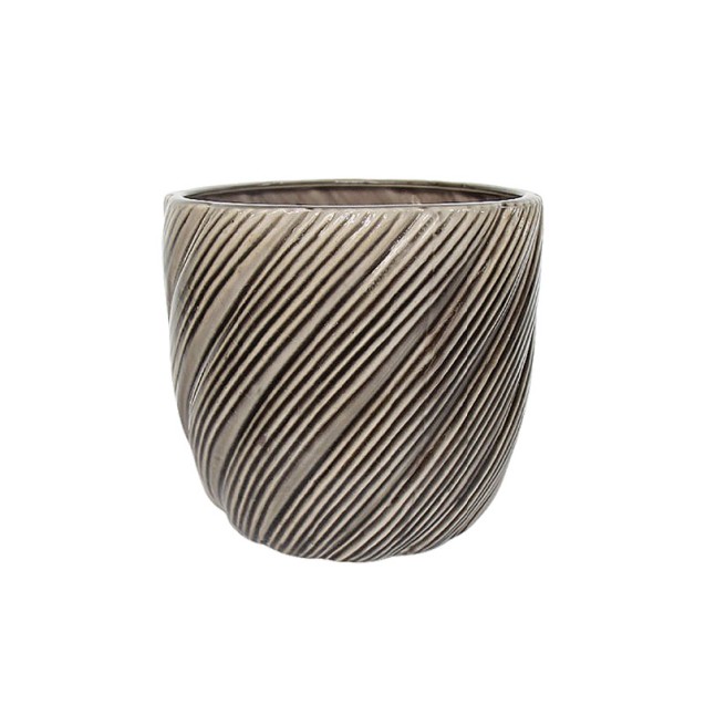 ΚΑΣΠΩ ΠΗΛΙΝΟ ΚΑΦΕ ΚΥΛΙΝΡΙΔΚΟ ΜΕ ΠΛΑΓΙΕΣ ΓΡΑΜΜΕΣ - Φ23x21cm 4/ΚΙΒ – Δίνει premium χαρακτήρα στο περιβάλλον | iroots.gr