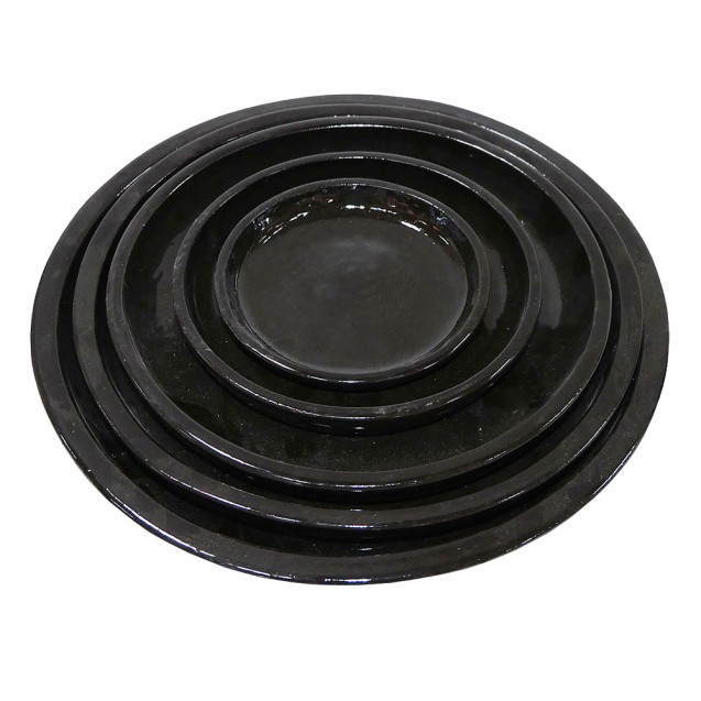 ΣΕΤ/5 ΠΙΑΤΑΚΙΑ ΠΗΛΙΝΑ ΜΑΥΡΑ ΣΤΡΟΓΓΥΛΑ - XS:Φ14.5x2, S:Φ20x2.5, M:Φ23x3.4, L:Φ30.5x4.5, XL:Φ35.5x4.5cm – Αναβαθμίζει άμεσα τον χώ