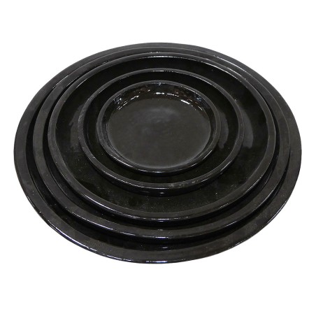 ΣΕΤ/5 ΠΙΑΤΑΚΙΑ ΠΗΛΙΝΑ ΜΑΥΡΑ ΣΤΡΟΓΓΥΛΑ - XS:Φ14.5x2, S:Φ20x2.5, M:Φ23x3.4, L:Φ30.5x4.5, XL:Φ35.5x4.5cm – Αναβαθμίζει άμεσα τον χώ