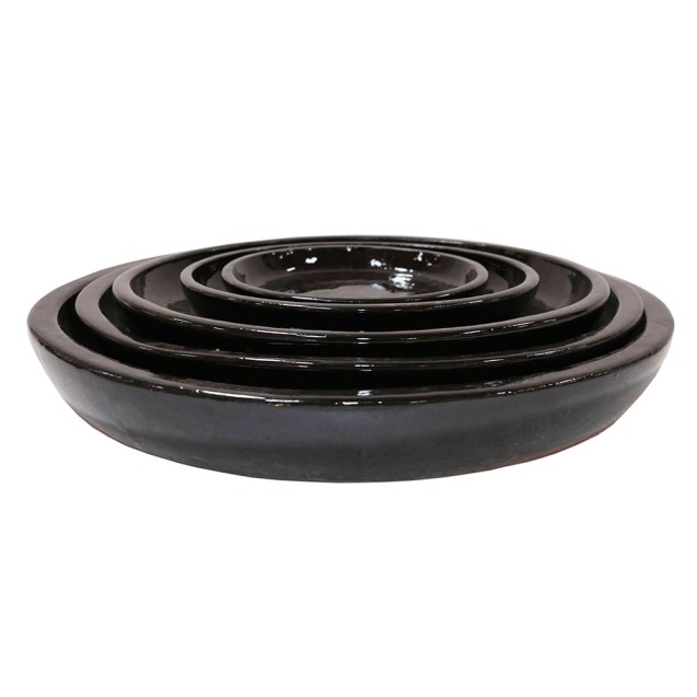 ΣΕΤ/5 ΠΙΑΤΑΚΙΑ ΠΗΛΙΝΑ ΜΑΥΡΑ ΣΤΡΟΓΓΥΛΑ - XS:Φ14.5x2, S:Φ20x2.5, M:Φ23x3.4, L:Φ30.5x4.5, XL:Φ35.5x4.5cm – Αναβαθμίζει άμεσα τον χώ