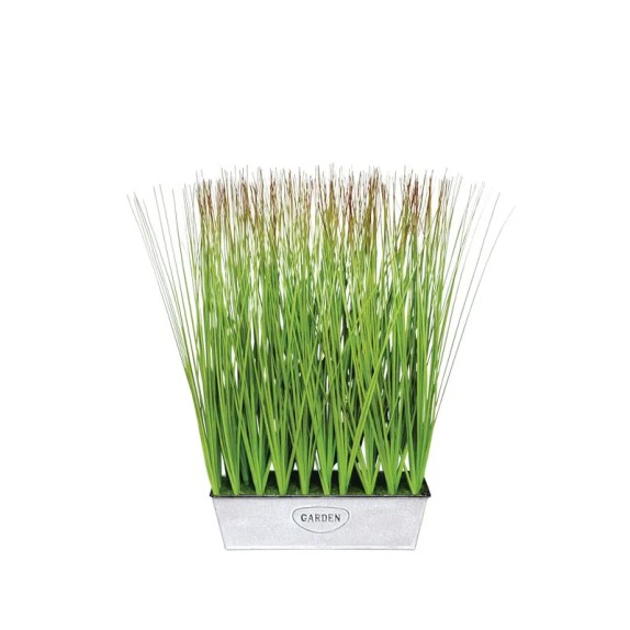 ΦΥΤΑ ΓΚΡΑΣΣ ΣΕ ΜΕΤΑΛΛΙΚΗ ΖΑΡΝΤΙΝΙΕΡΑ - 30X10XY50cm 2/8KIB – Προσφέρει μοναδική αισθητική | iroots.gr