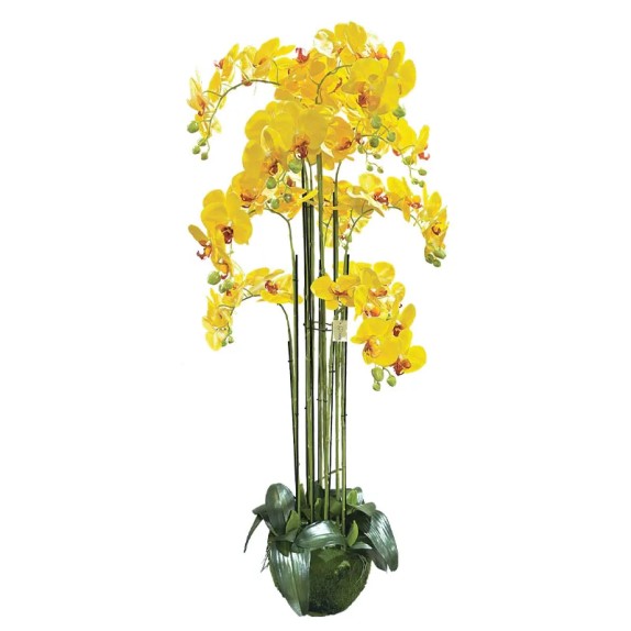 ΦΥΤΟ ΟΡΧΙΔΕΑ ΚΙΤΡΙΝA ΑΝΘΗ REAL TOUCH - Y135cm 1/KIB – Δίνει premium χαρακτήρα στο περιβάλλον | iroots.gr