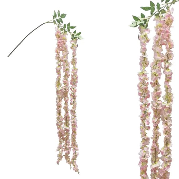 ΚΡΕΜΑΣΤΟ ΚΛΑΔΙ ΒΙΣΤΕΡΙΑ (ΑΚΑΚΙΑ) x3 ΡΟΖ - Υ150cm 12/96ΚΙΒ – Προσφέρει μοναδική αισθητική | iroots.gr