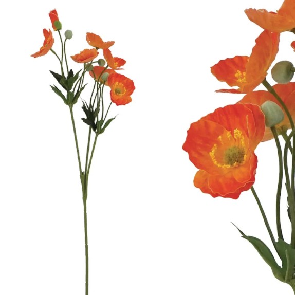 ΚΛΑΔΙ ΠΑΠΑΡΟΥΝΑ REAL TOUCH ΠΟΡΤΟΚΑΛΙ ΜΕ 3 ΚΛΑΔΙΑ ~ 8 ΛΟΥΛΟΥΔΙΑ - Y65cm 24/288ΚΙΒ – Δίνει premium χαρακτήρα στο περιβάλλον | iroo