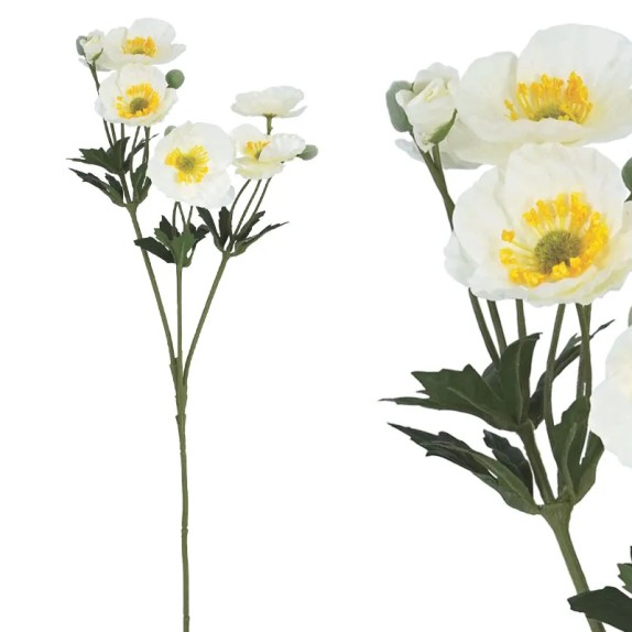 ΚΛΑΔΙ ΠΑΠΑΡΟΥΝΑ REAL TOUCH ΛΕΥΚΟ ΜΕ 3 ΚΛΑΔΙΑ ~ 8 ΛΟΥΛΟΥΔΙΑ - Y65cm 24/288ΚΙΒ – Δίνει premium χαρακτήρα στο περιβάλλον | iroots.g