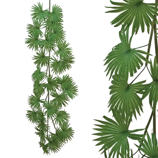 ΤΕΧΝΗΤΗ ΓΙΡΛΑΝΤΑ ΦΥΛΛΑ ΦΑΝ ΠΑΛΜ ΓΙΓΑΣ - 50x200cm 6/ΚΙΒ – Δημιουργεί αίσθηση πολυτέλειας χωρίς κόπο | iroots.gr