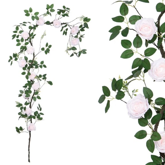 ΓΙΡΛΑΝΤΑ ANOIXTO ΡΟΖ ΤΡΙΑΝΤΑΦΥΛΙΑΣ X12 ΜΕΓΑΛΑ ΑΝΘΗ - Υ240cm - 80/ΚΙΒ – Ταιριάζει σε κάθε μοντέρνο ή επαγγελματικό χώρο | iroots.