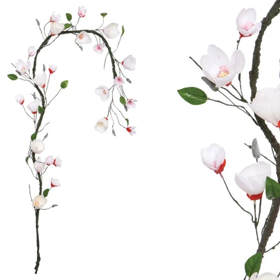 ΓΙΡΛΑΝΤΑ ΛΕΥΚΟ/ΚΟΚΚΙΝΟ ΜΑΝΩΛΙΑ X18 ΑΝΘΗ - Υ240cm 100/ΚΙΒ – Αναβαθμίζει άμεσα τον χώρο σου | iroots.gr